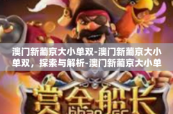 澳门新葡京大小单双-澳门新葡京大小单双，探索与解析-澳门新葡京大小单双